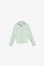 Áo sơ mi công sở nữ kẻ sọc màu xanh