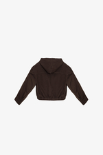 Áo khoác nữ ngắn khóa kéo có nón