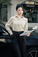 Áo sơ mi nữ công sở họa tiết kẻ sọc