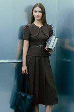 Áo kiểu peplum công sở màu nâu