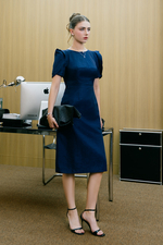 Đầm ôm công sở dáng dài tay phồng