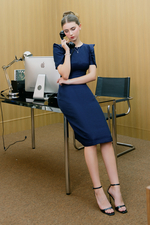 Đầm ôm công sở dáng dài tay phồng