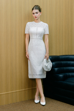 Đầm ren trắng dự tiệc dáng ôm