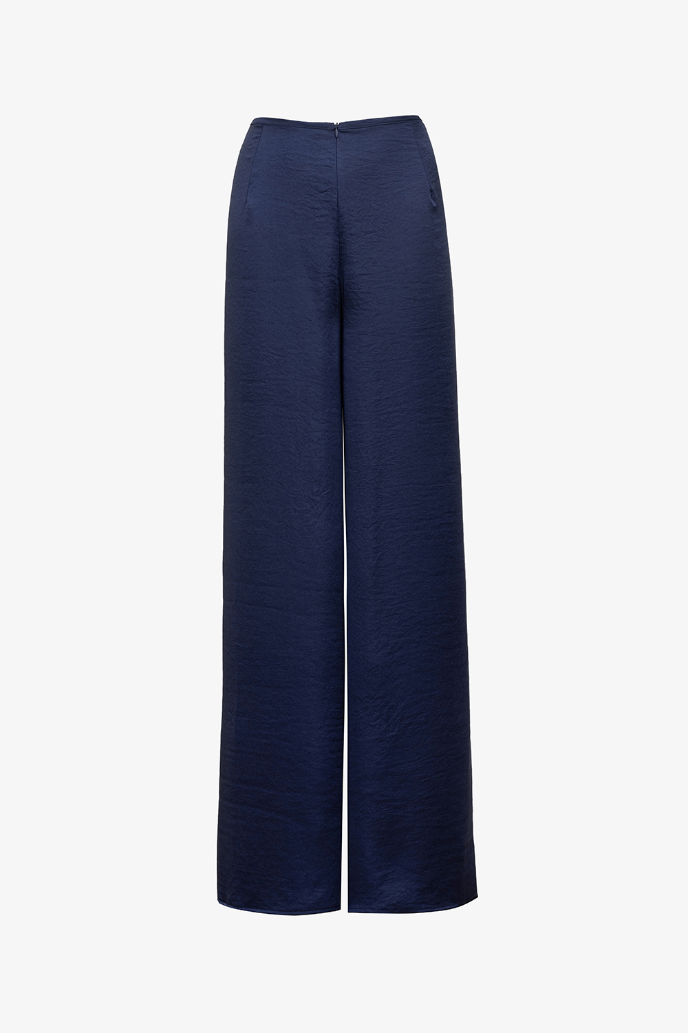 Quần lụa ống suông màu xanh dương sẫm