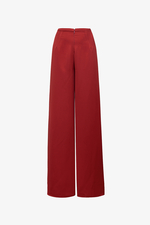 Quần lụa đỏ ống suông