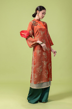 Quần lụa ống suông màu xanh lá đậm