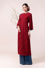 Quần lụa mặc áo dài dáng suông màu xanh than