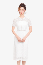 Đầm ren trắng dự tiệc dáng ôm