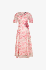 Đầm xoè hoa hồng đính hoa thủ công