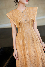 Đầm ren dự tiệc dáng xòe phối đăng ten