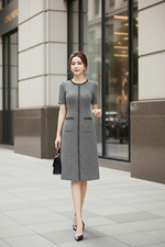 Đầm ôm công sở phối viền