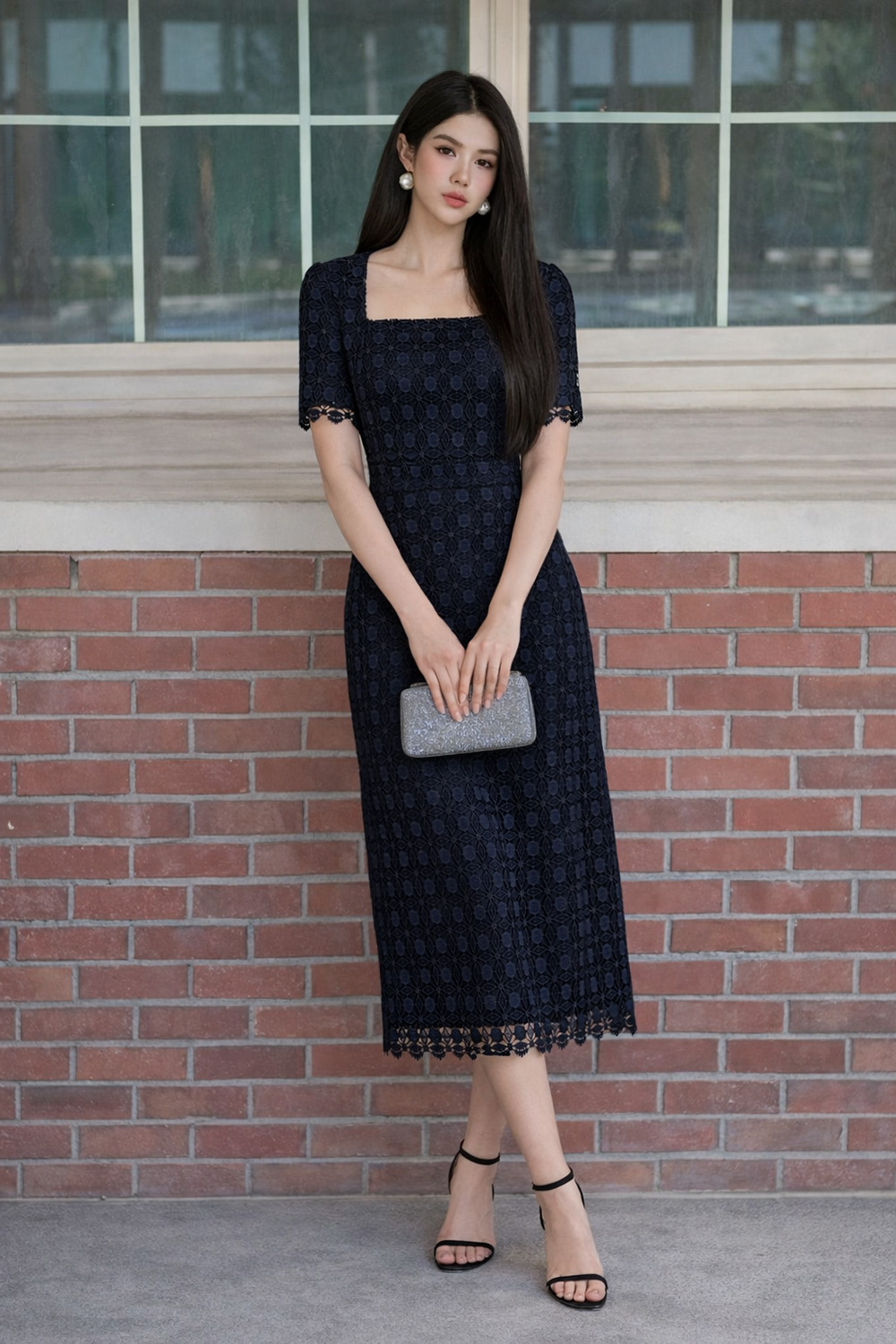 Đầm ren dự tiệc dáng dài