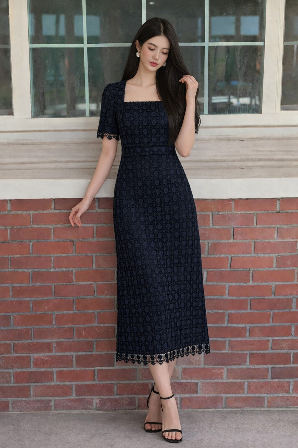 Đầm ren dự tiệc dáng dài