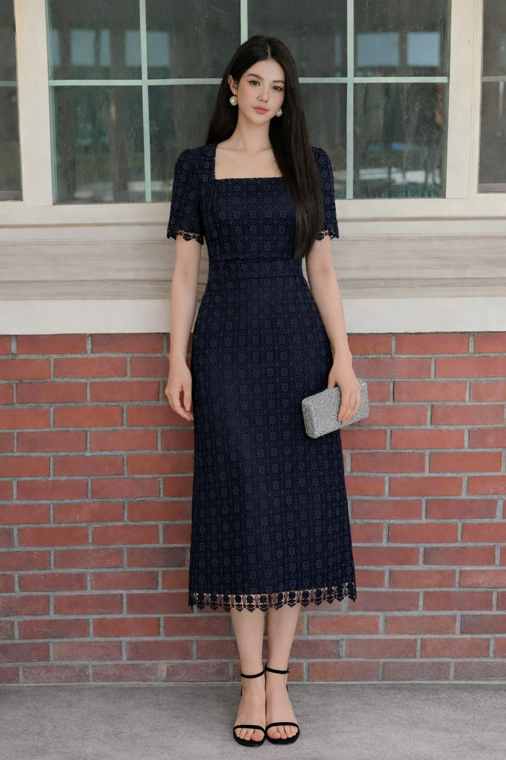 Đầm ren dự tiệc dáng dài