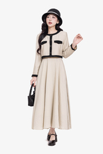 Áo khoác nữ dáng suông lửng tay dài