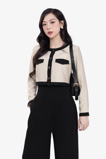 Áo khoác nữ dáng suông lửng tay dài