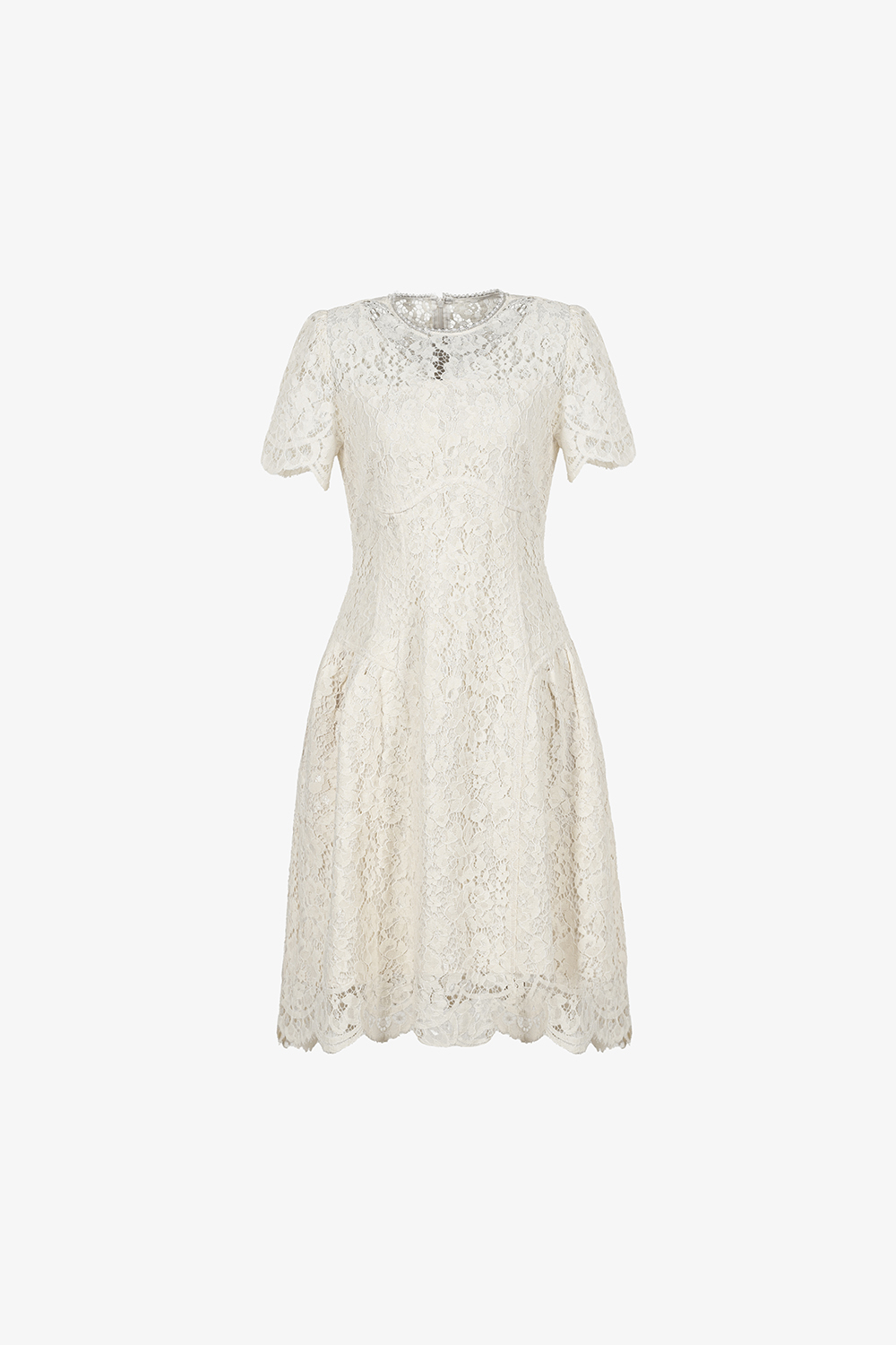 Đầm ren dự tiệc màu kem dáng xòe