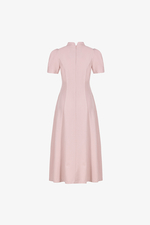 Đầm hồng công sở cổ phối nơ