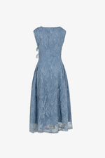 Đầm tiệc ren xanh đính hoa cao cấp