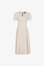 Đầm ren kem dự tiệc dáng xòe