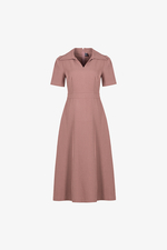 Đầm công sở chữ A nhấn eo cổ sơ mi