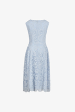 Đầm ren xanh dự tiệc dáng A xòe phối nơ