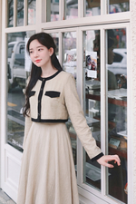 Áo khoác nữ dáng suông lửng tay dài