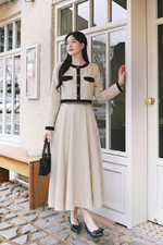 Áo khoác nữ dáng suông lửng tay dài