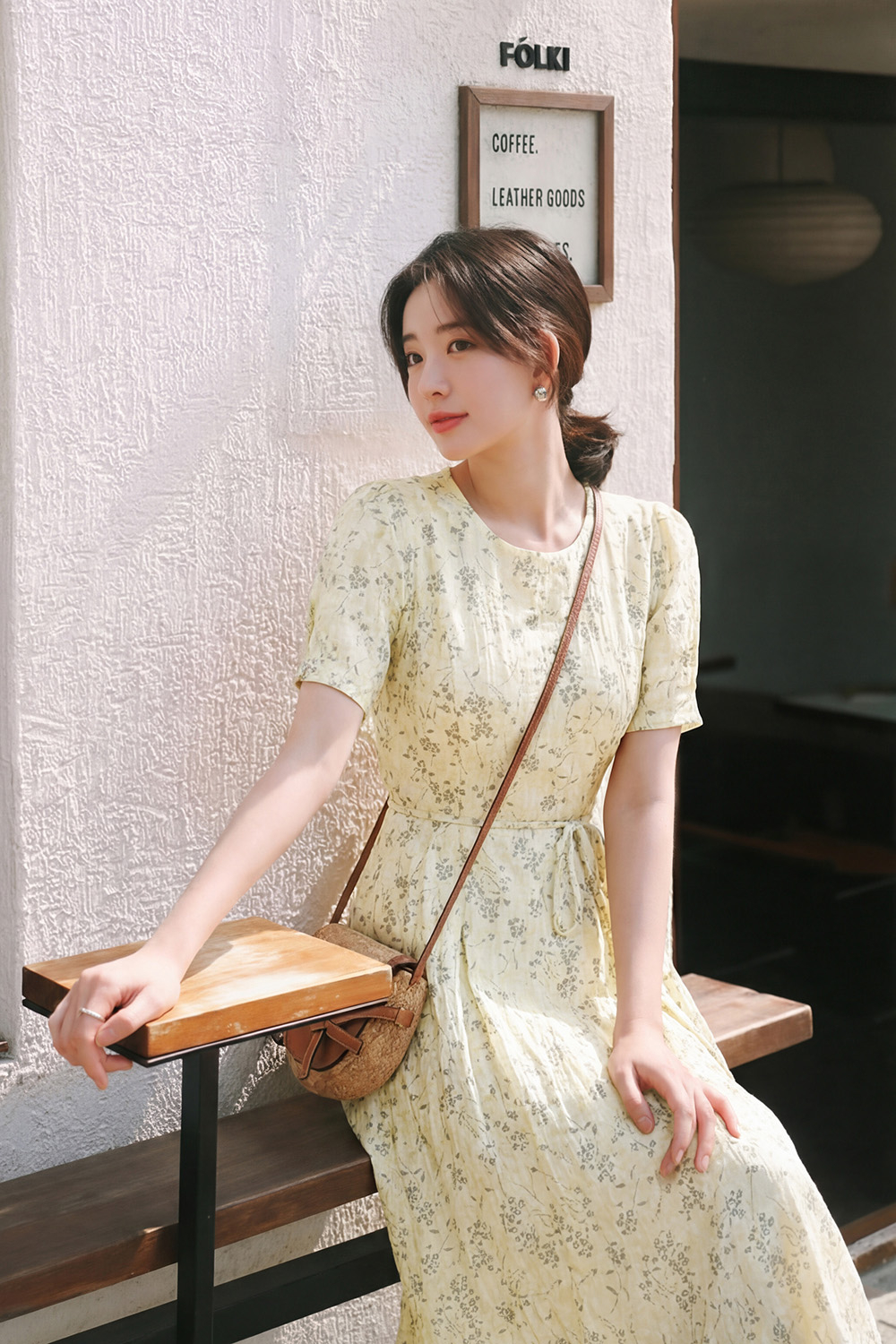 Đầm hoa nhí dáng xòe eo thắt nơ HL33-39