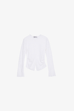 Áo thun hoa 3D màu trắng tay dài