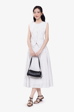 Áo gile kẻ sọc phối ren