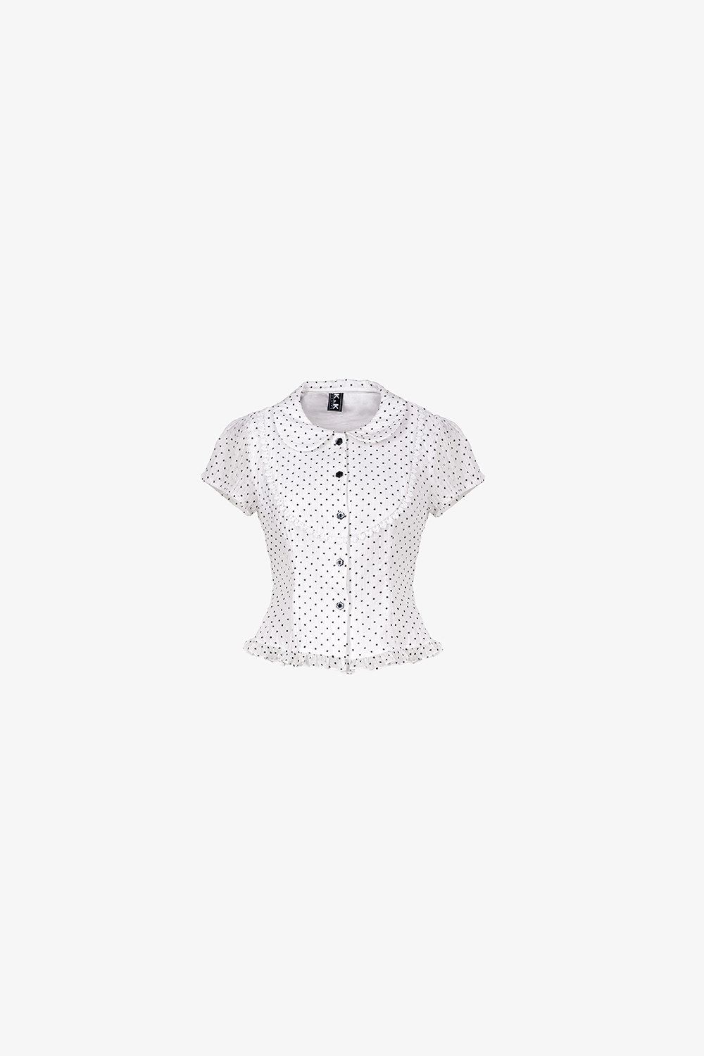 Áo kiểu nữ chấm bi cổ sen