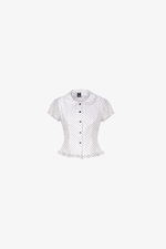 Áo kiểu nữ chấm bi cổ sen