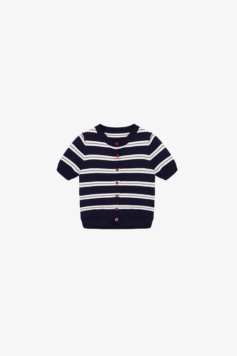 Áo dệt kim sọc ngang phối nút