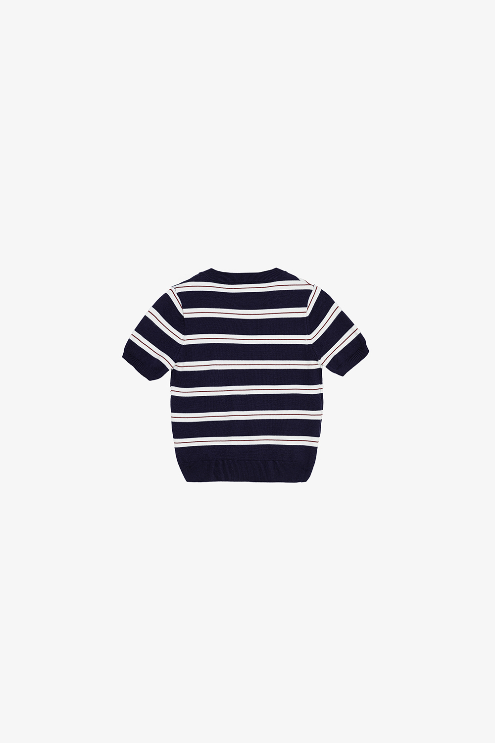 Áo dệt kim sọc ngang phối nút