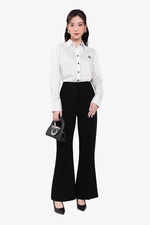 Quần công sở màu đen ống loe nhẹ