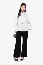 Quần công sở màu đen ống loe nhẹ