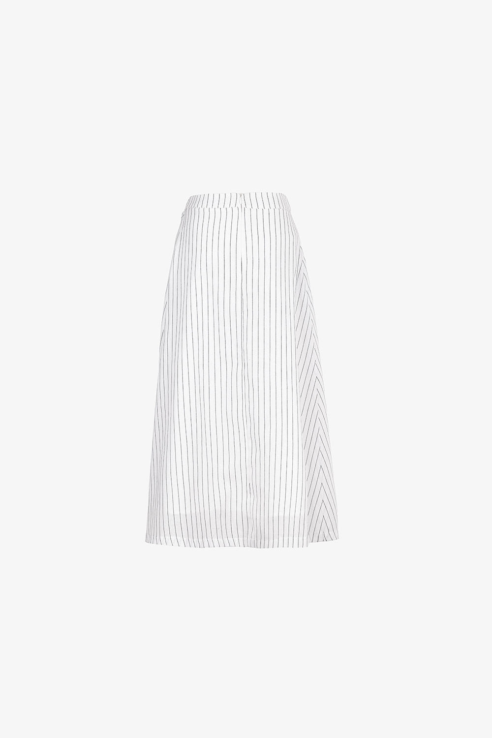 Chân váy linen kẻ sọc dáng xòe màu trắng