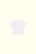 Áo thun trắng thêu hoa tay ngắn