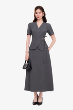 Chân váy chữ A trơn màu xám