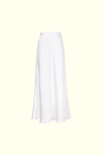Chân váy lụa dáng dài màu trắng