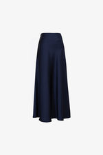 Chân váy lụa xanh đen dáng dài