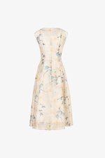 Đầm hoa dáng chữ A thắt nơ eo