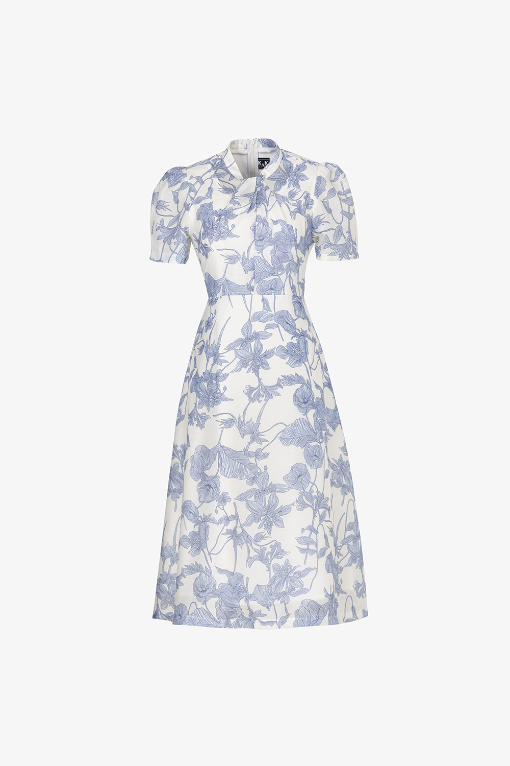 Đầm voan xoè hoạ tiết hoa