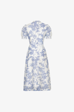 Đầm voan xoè hoạ tiết hoa