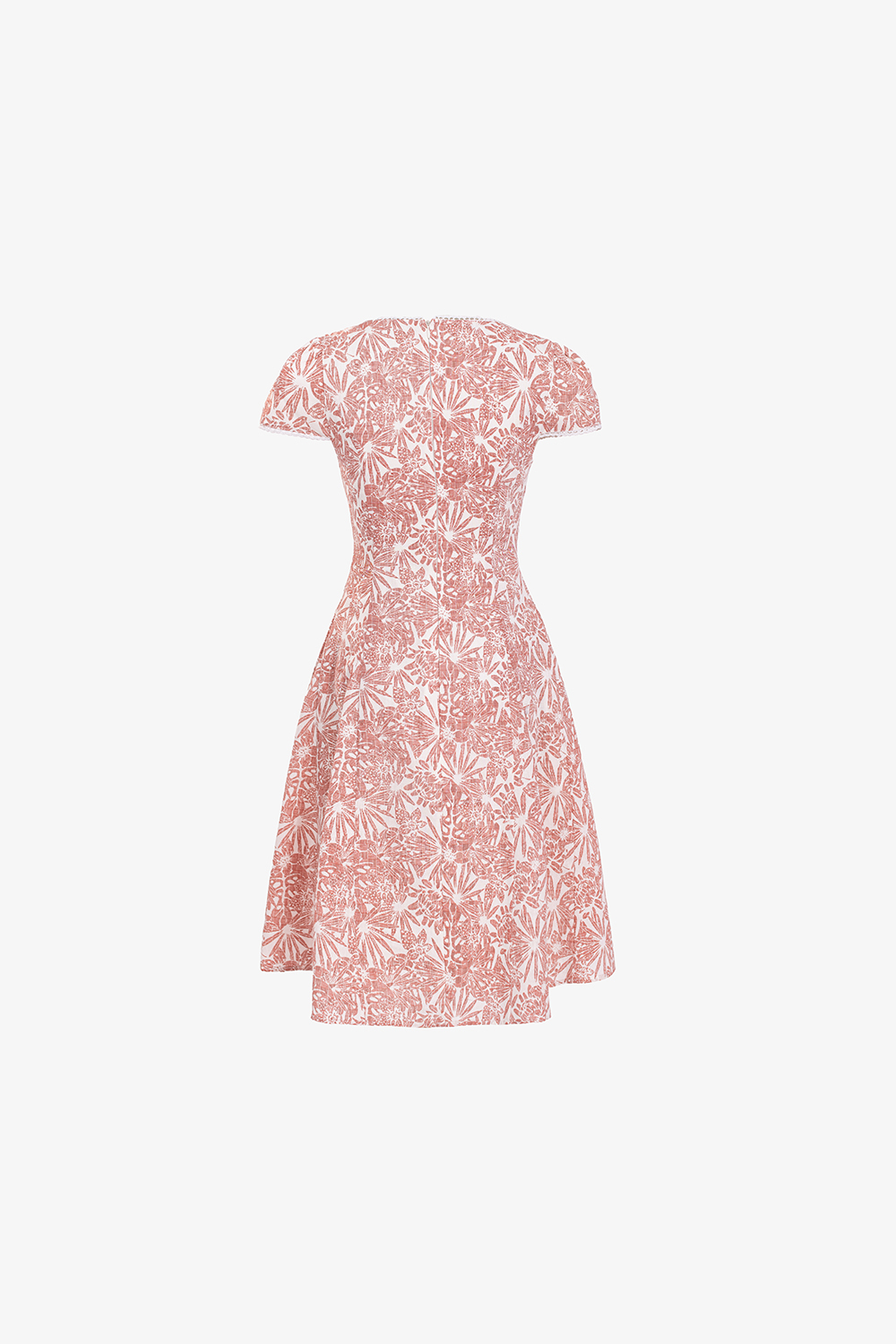 Đầm chữ a họa tiết in hoa tay ngắn