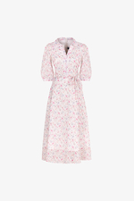 Đầm hoa dáng xoè nhấn eo nơ