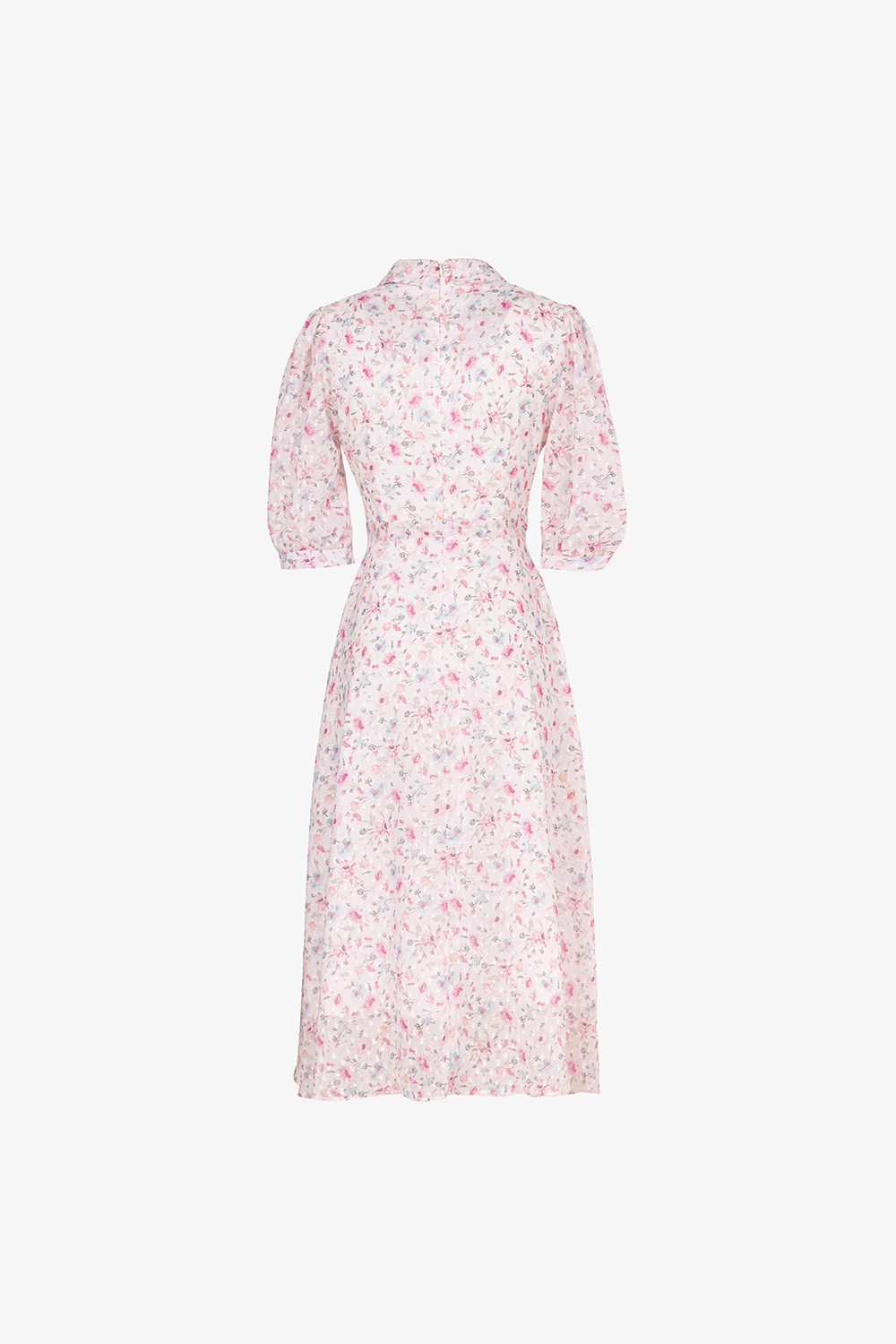 Đầm hoa dáng xoè nhấn eo nơ