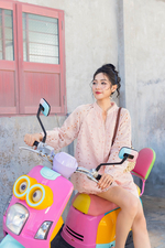 Quần đùi nữ ren màu hồng