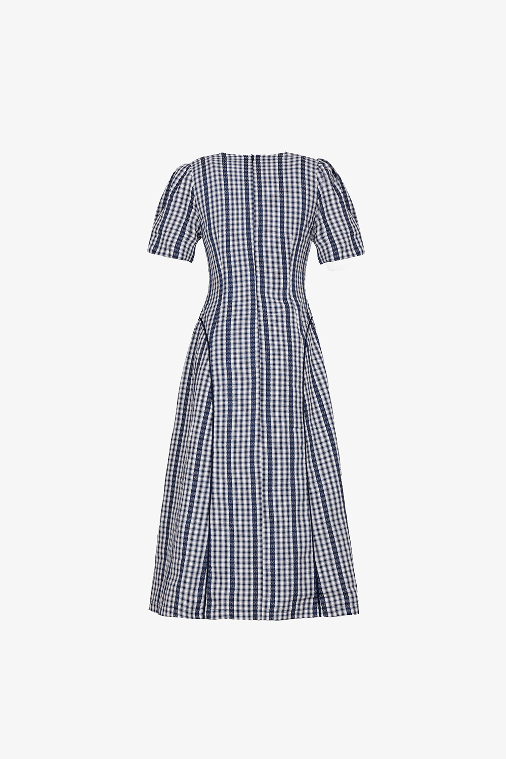 Đầm caro phối sọc dáng xòe chữ A